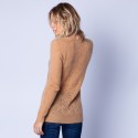 Pull long en mohair ajouré - Emeline 6349 camel - 46 marron clair