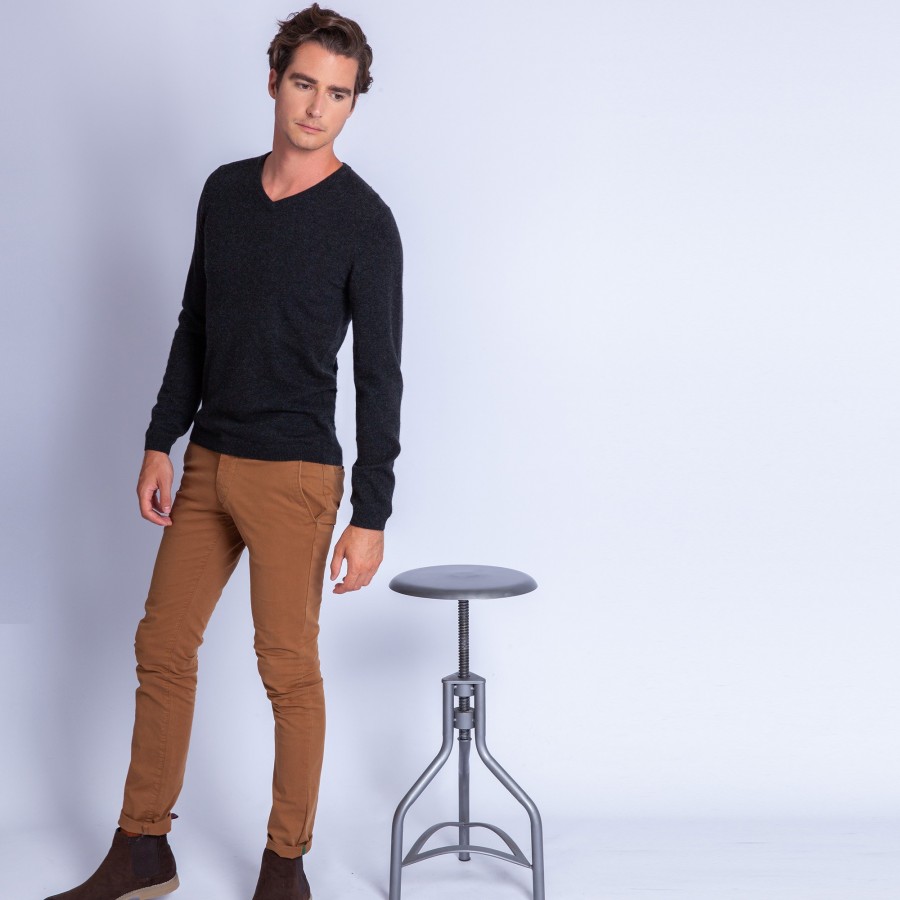 V collar cashmere sweater - Evann