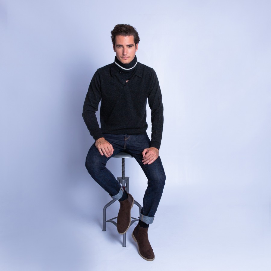 Suéter de cashmere com gola polo - Franklin