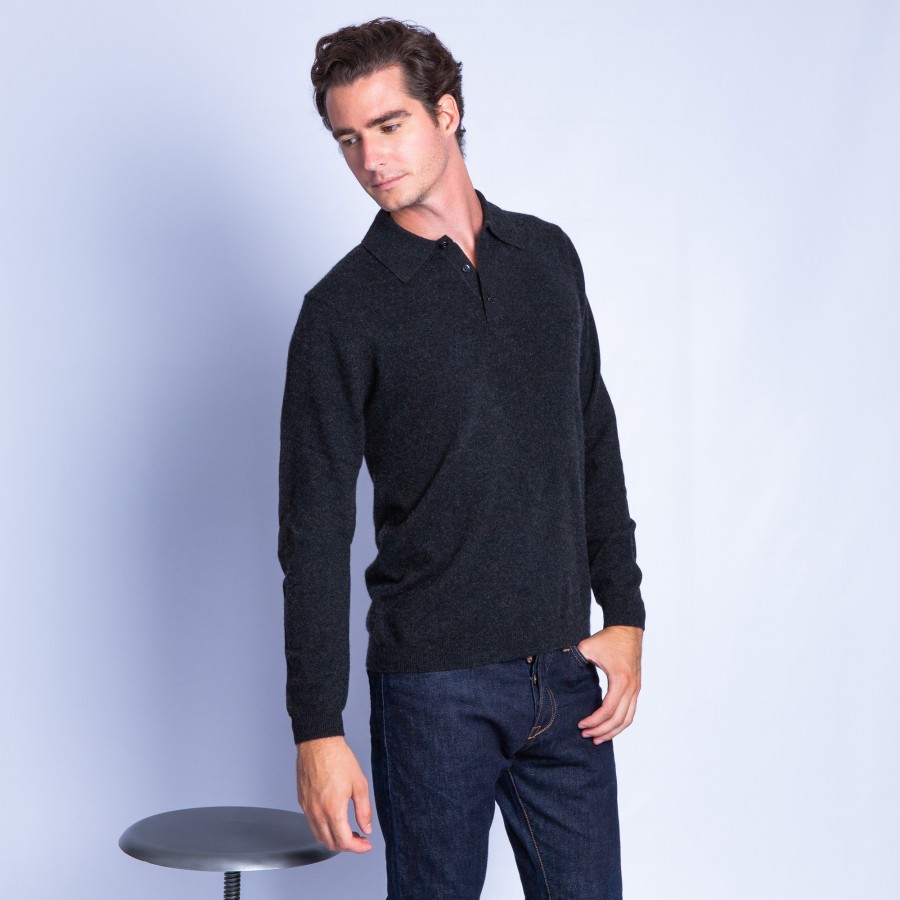 Suéter de cashmere com gola polo - Franklin