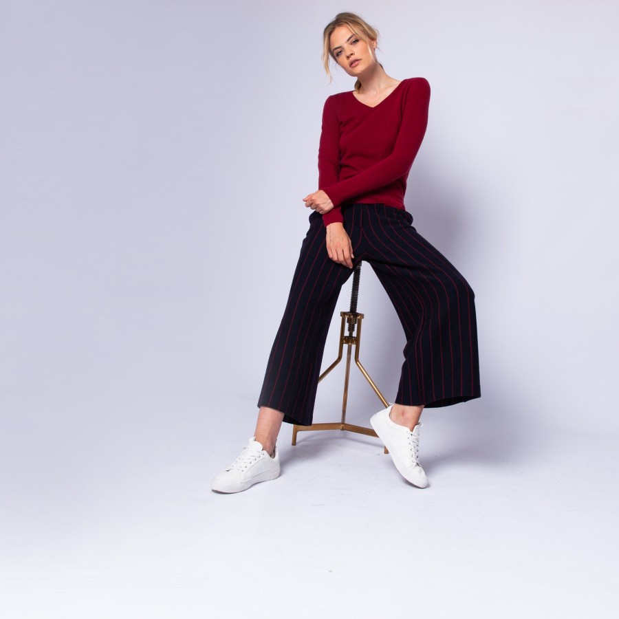 Suéter de cashmere com decote em V atemporal - Eniva