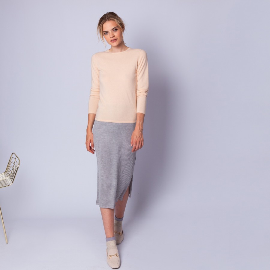 Suéter de cashmere com gola redonda - Evana