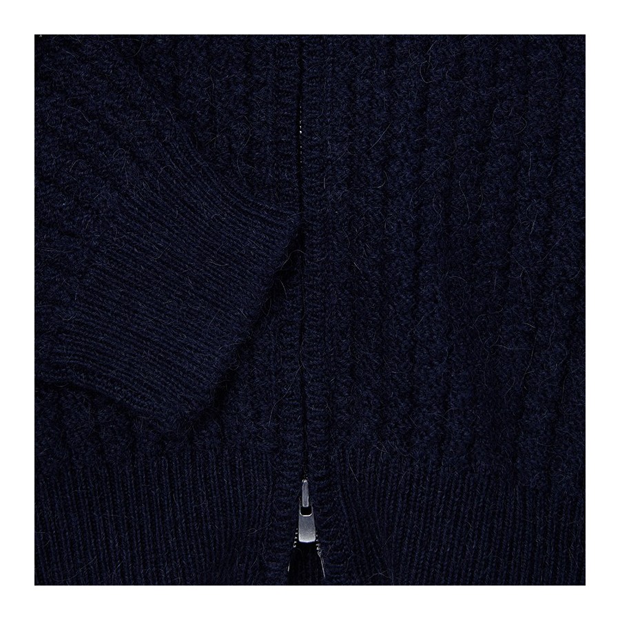 Colete de alpaca com zíper e gola alta - Fribourg