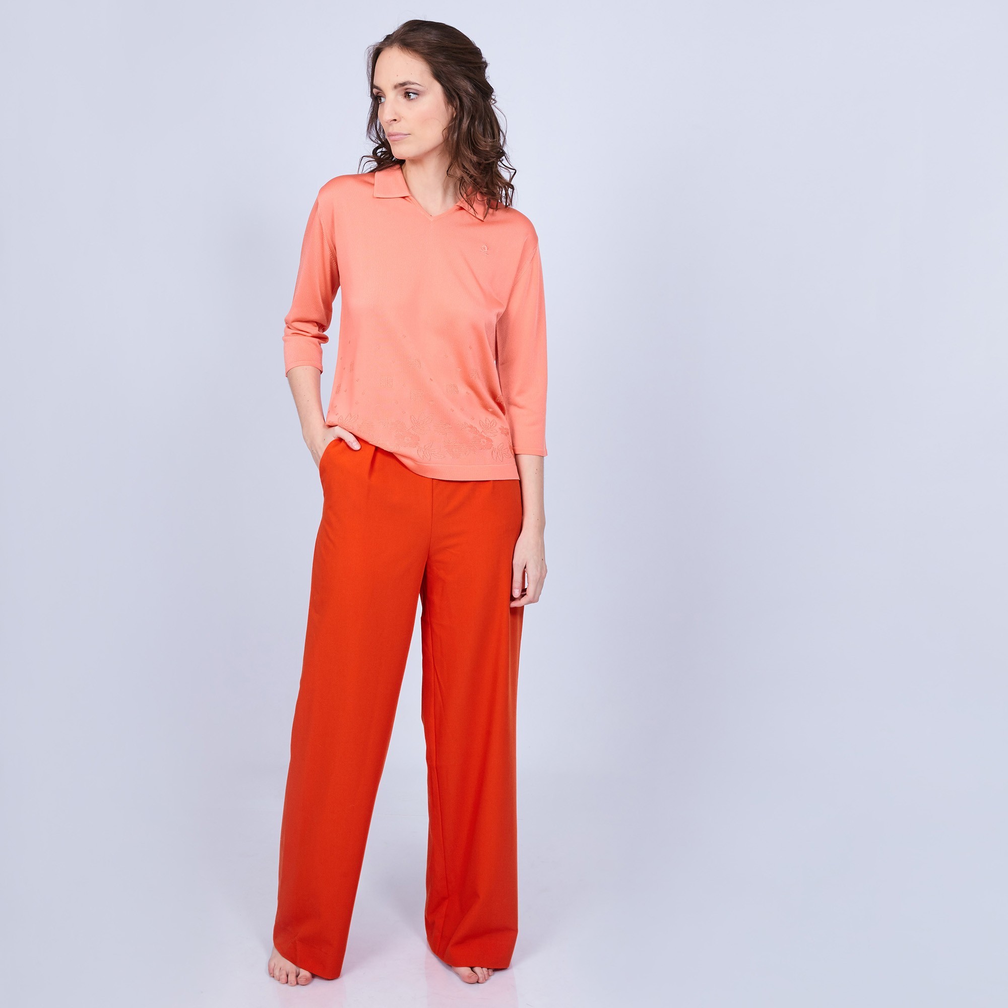 Polo en Fil Lumière - Murielle 8040-25 Rose moyen