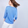 Polo femme manches 3/4 Fil Lumière - Maude 8333 Bleuet-06 Bleu moyen
