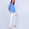 Polo femme manches 3/4 Fil Lumière - Maude 8333 Bleuet-06 Bleu moyen