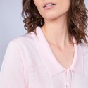 Polo en Fil Lumière manches 3/4 - Mélissa 8777 Nymphe-24 Rose clair
