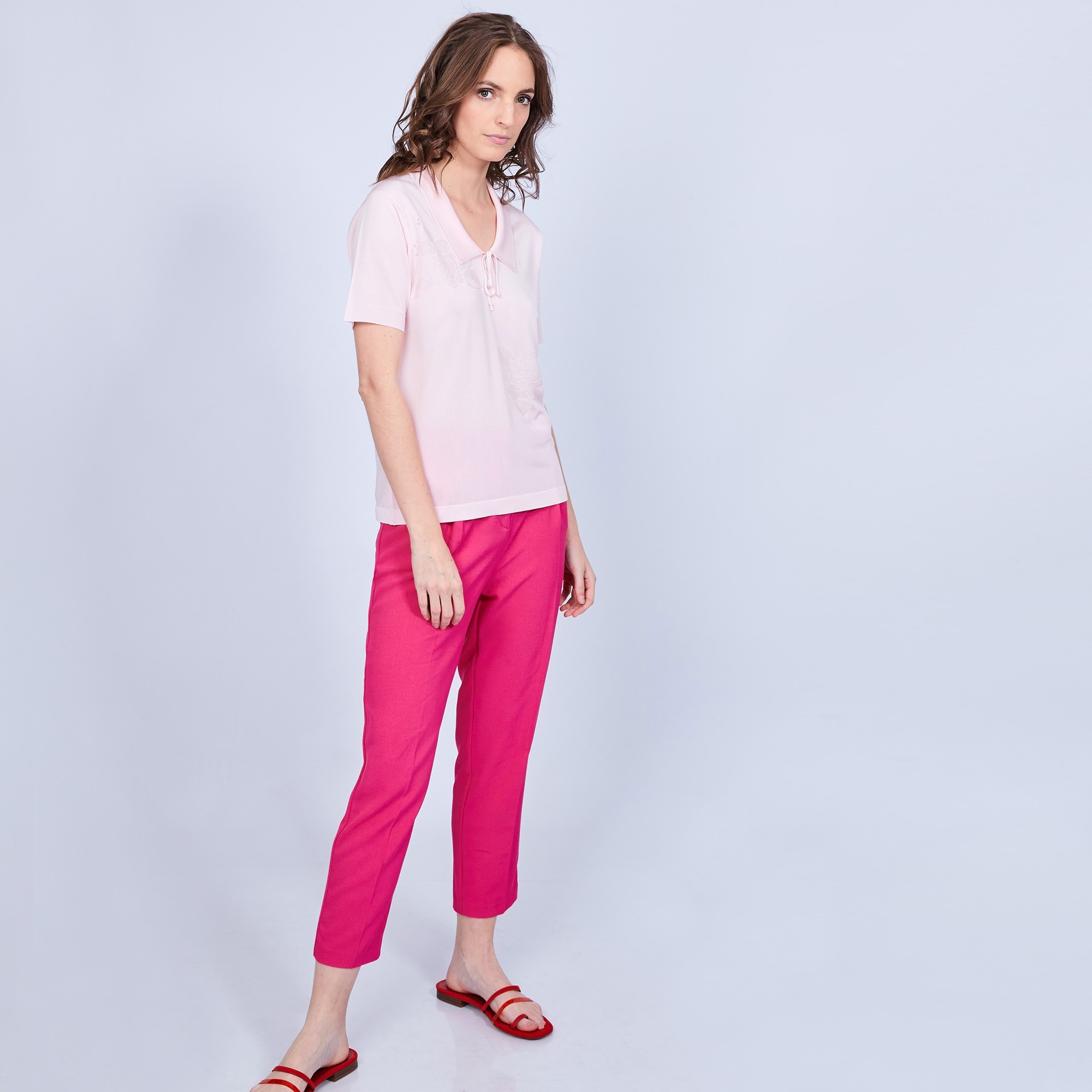 Women's polo-shirt made of Fil Lumière - Mélissa