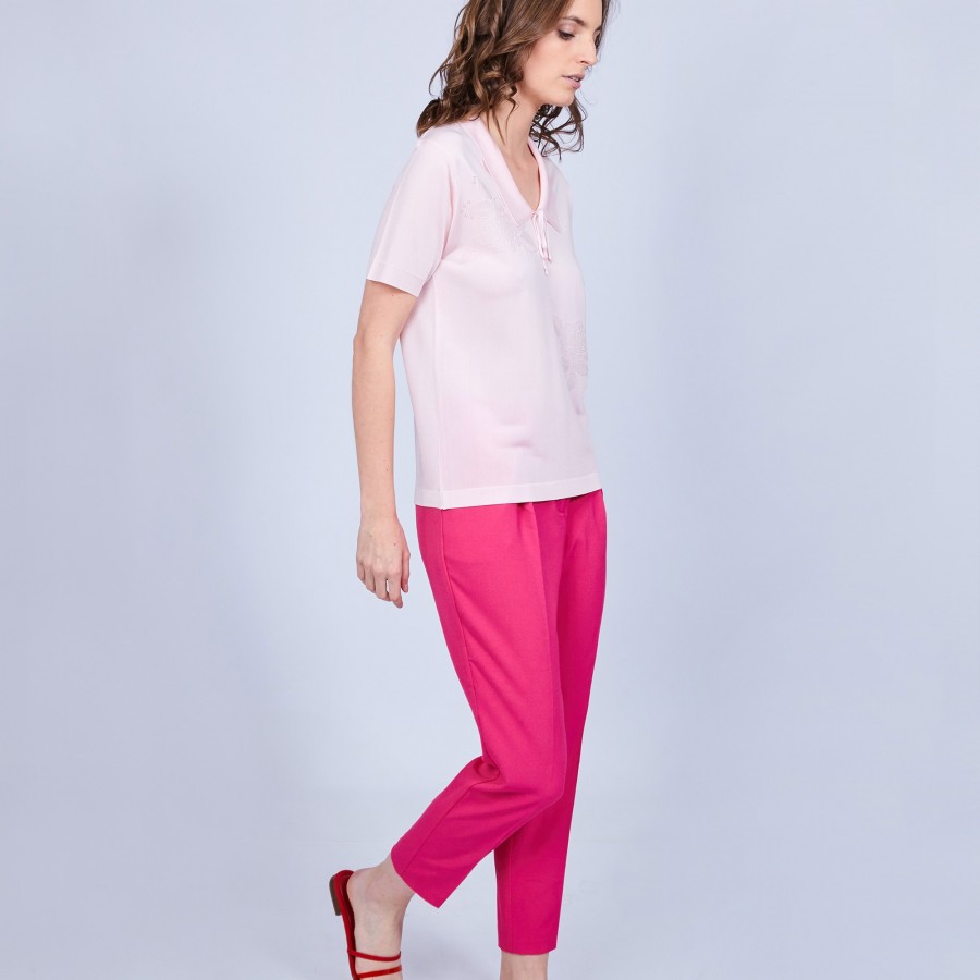 Women's polo-shirt made of Fil Lumière - Mélissa