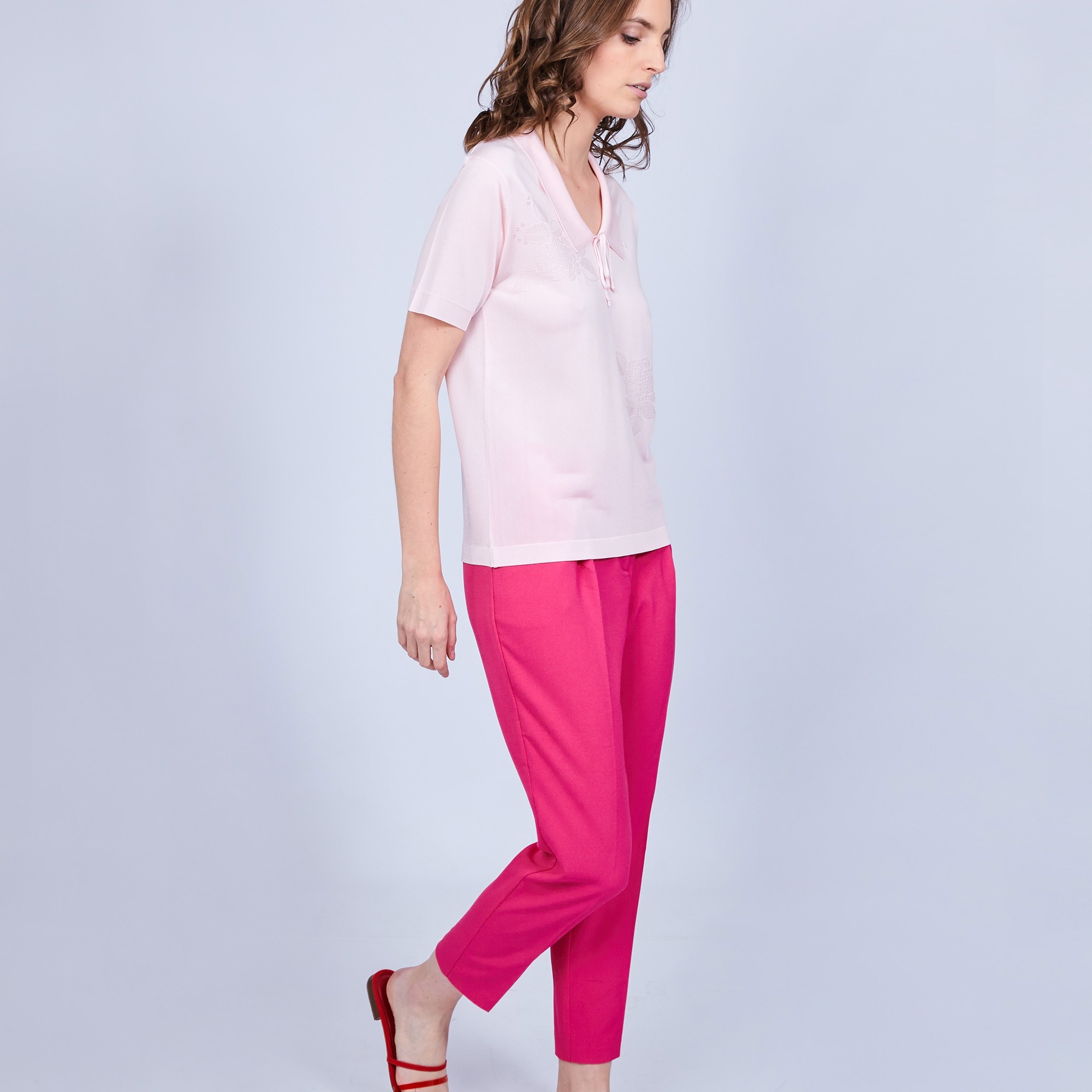 Women's polo-shirt made of Fil Lumière - Mélissa