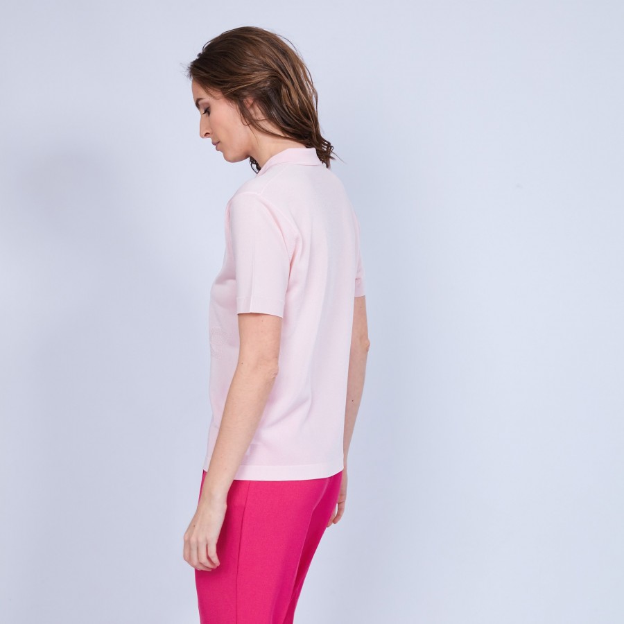Women's polo-shirt made of Fil Lumière - Mélissa