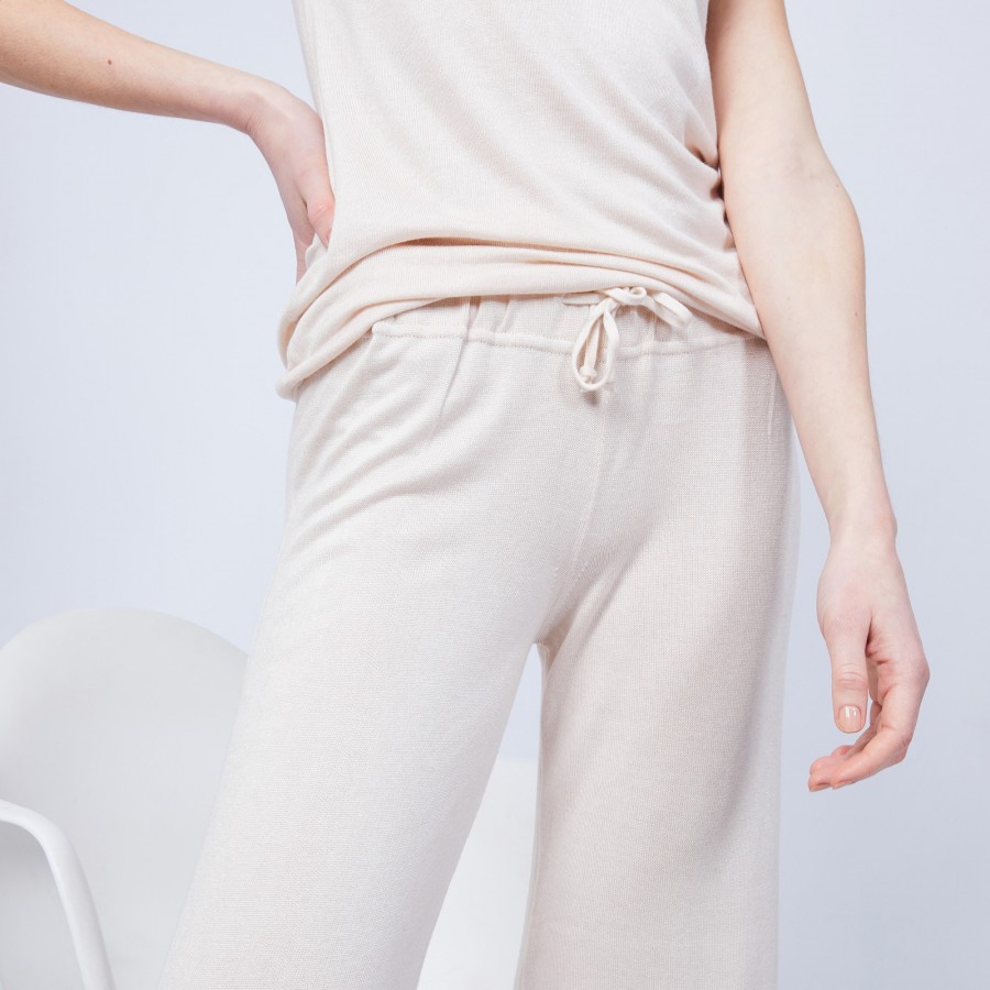 Wide-legged trousers in bamboo and cashmere - HAMMAM