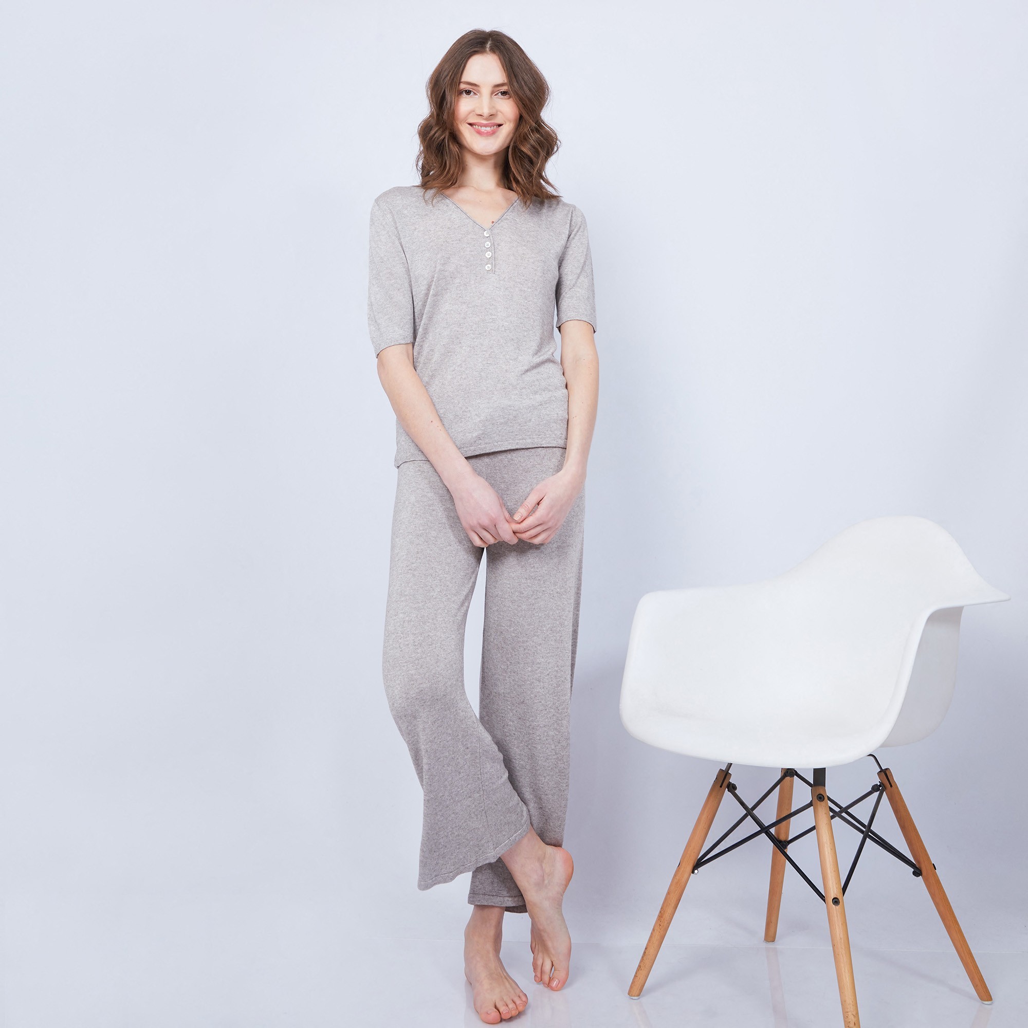 Pantalon large en bambou cachemire - Hammam