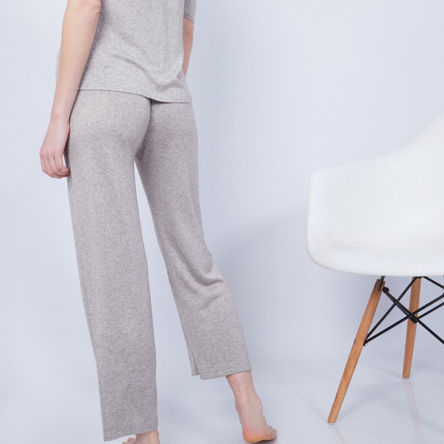 Wide-legged trousers in bamboo and cashmere - HAMMAM
