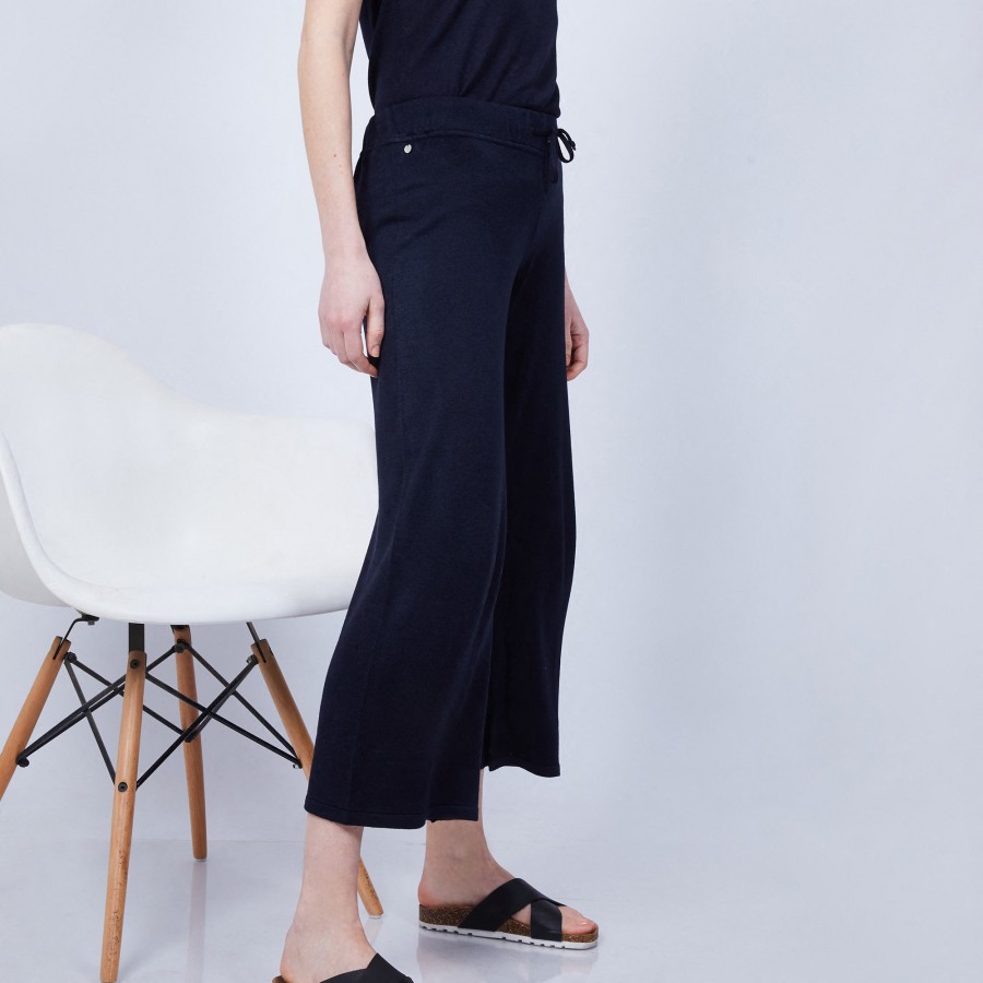 Wide-legged trousers in bamboo and cashmere - HAMMAM