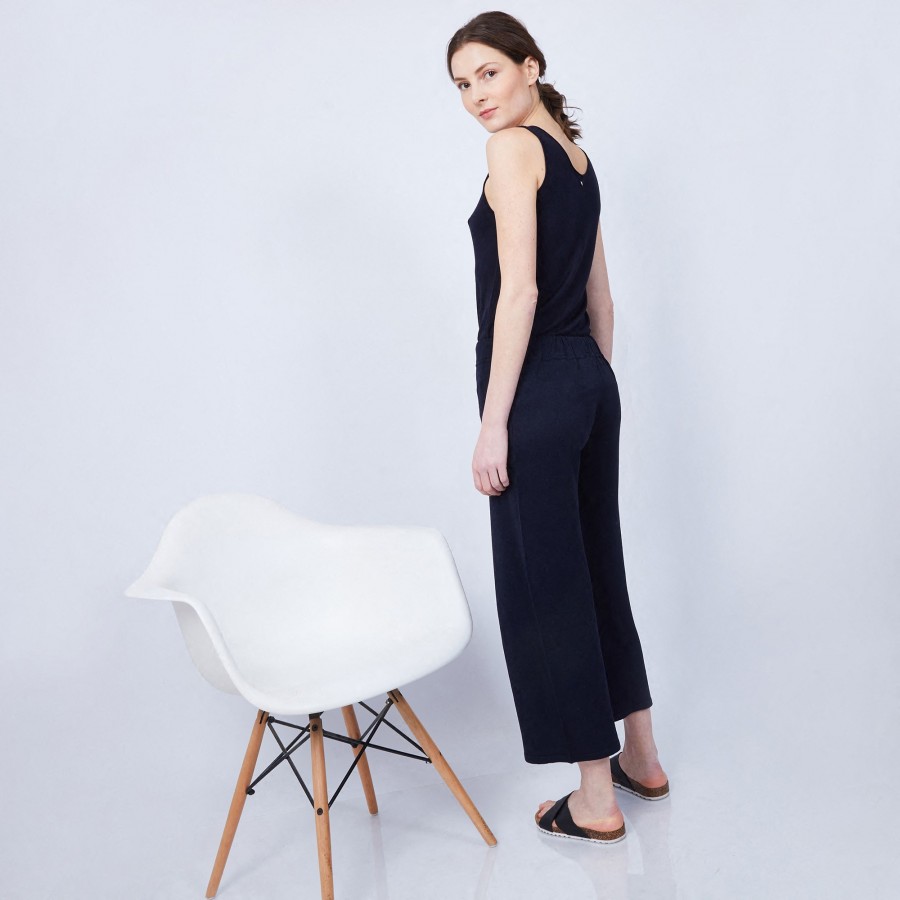 Wide-legged trousers in bamboo and cashmere - HAMMAM