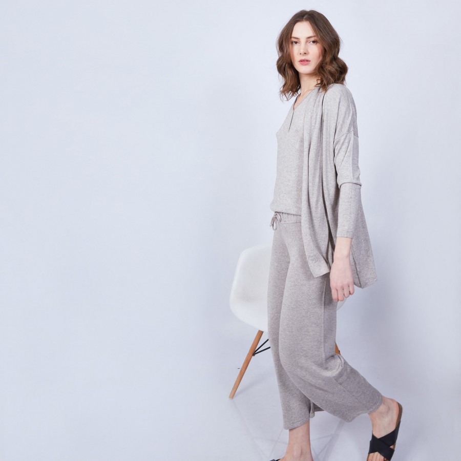 Bamboo cashmere cardigan with shawl collar - Hani