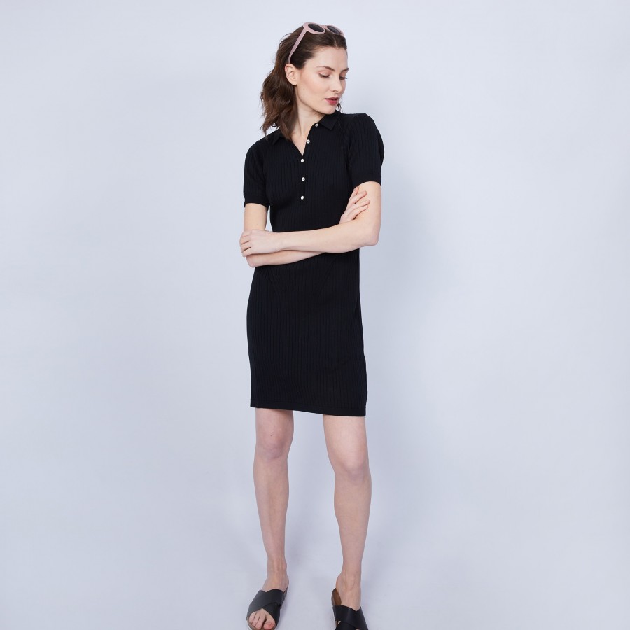 Vestido gola polo de algodão - Jacee