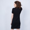 Robe col polo en coton - Jacee 6410 noir - 01 Noir