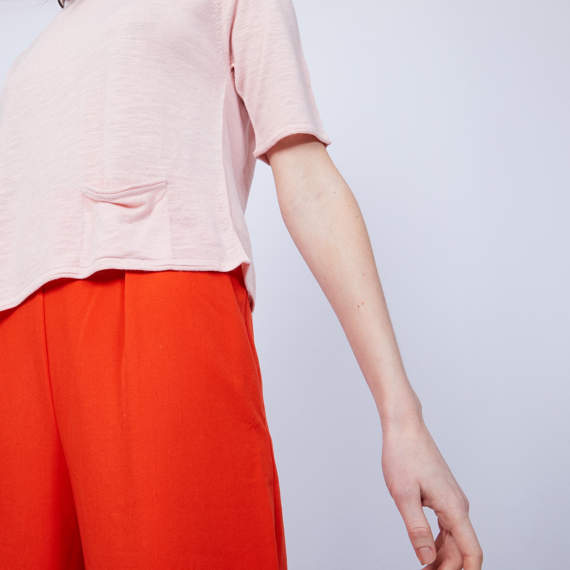 T-shirt ample col rond - Maika 6485 blush - 24 rose clair