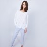 T-shirt ample col V - Malou 6400 blanc - 02 blanc