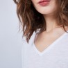 T-shirt ample col V - Malou 6400 blanc - 02 blanc