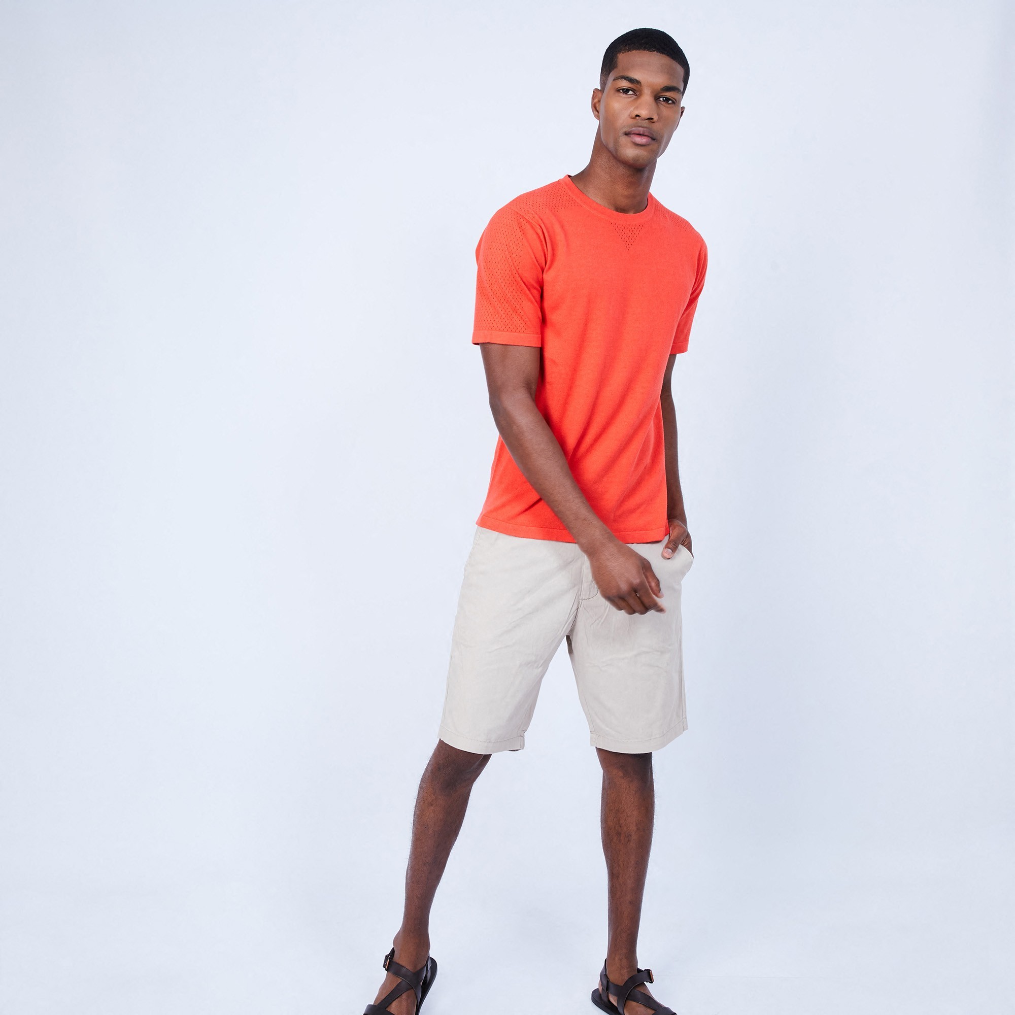 T-shirt en coton et soie - Lars 6483 ardent - 15 Orange