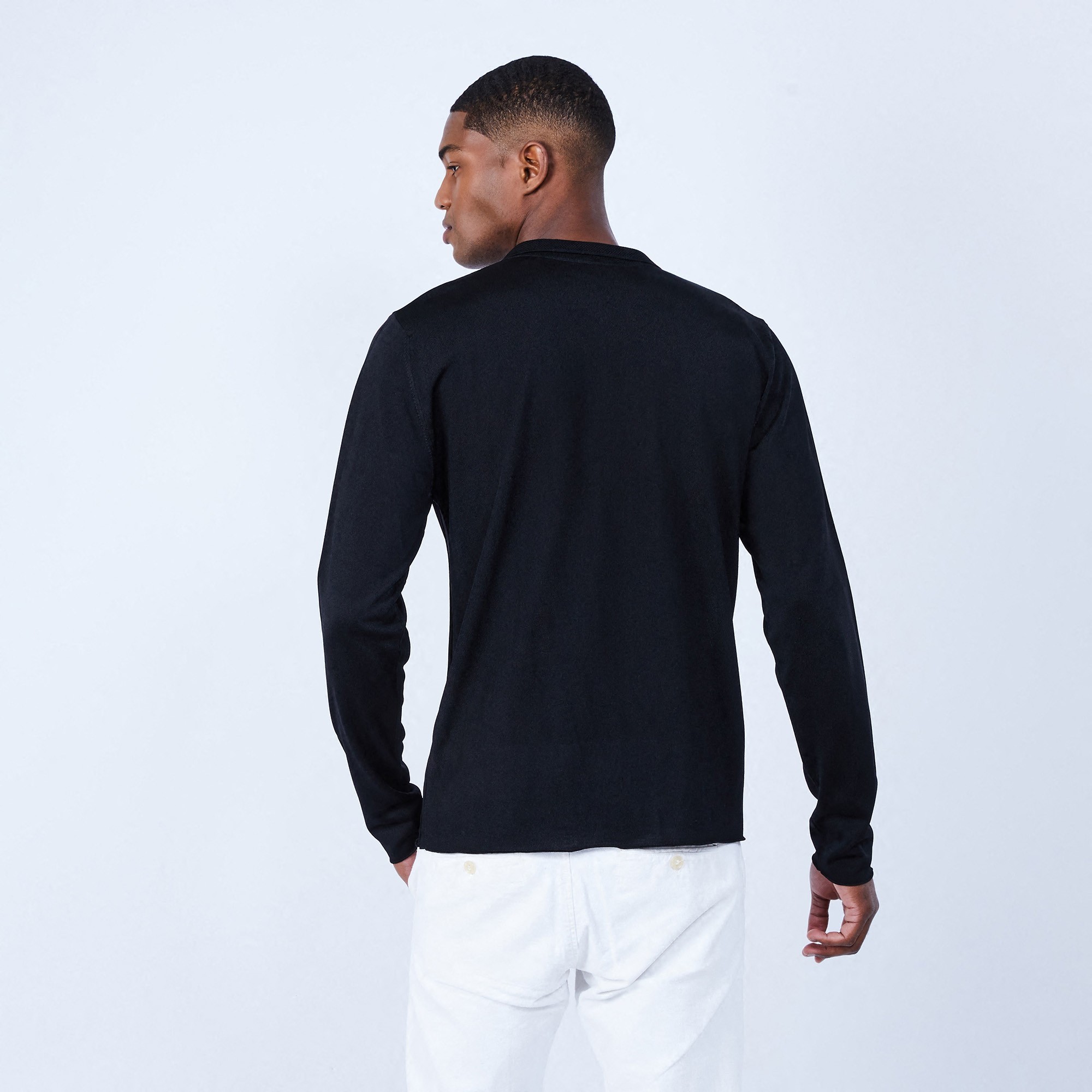 Chemise manches longues en Fil Lumière - Lazar 6410 noir - 01 Noir