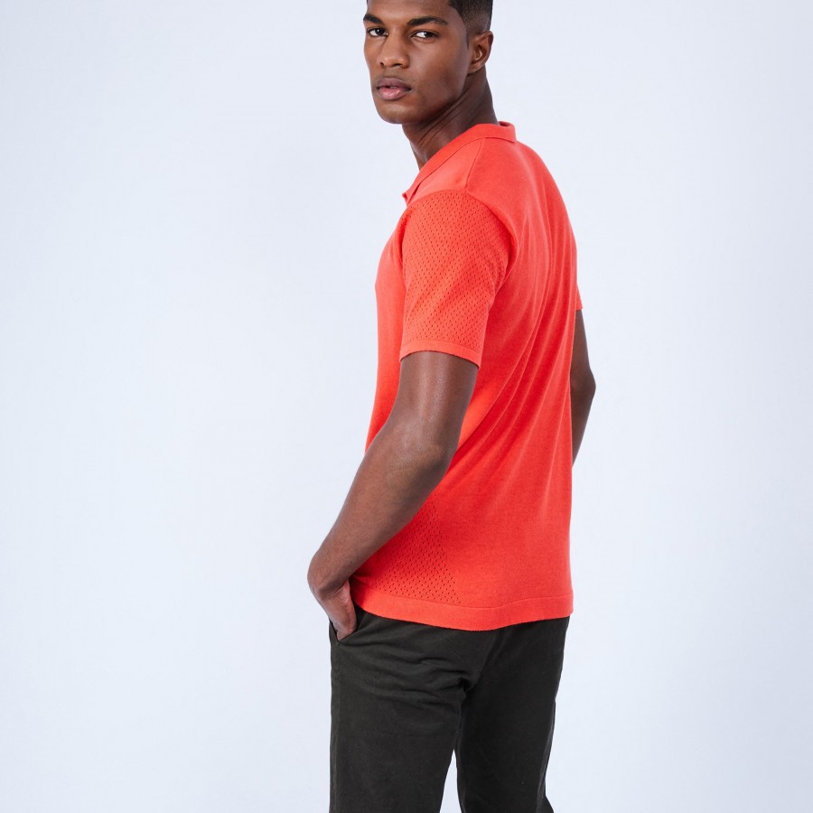 Cotton and silk polo shirt - LENNY