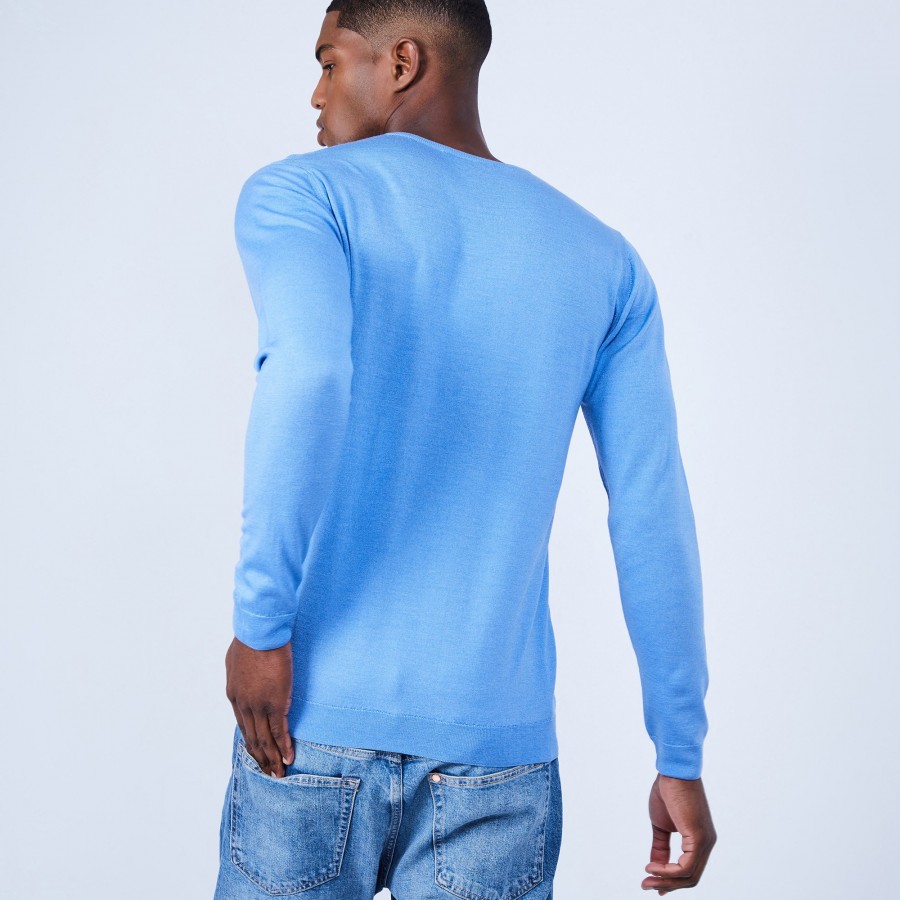 Suéter de lã e seda com decote em V - Basil