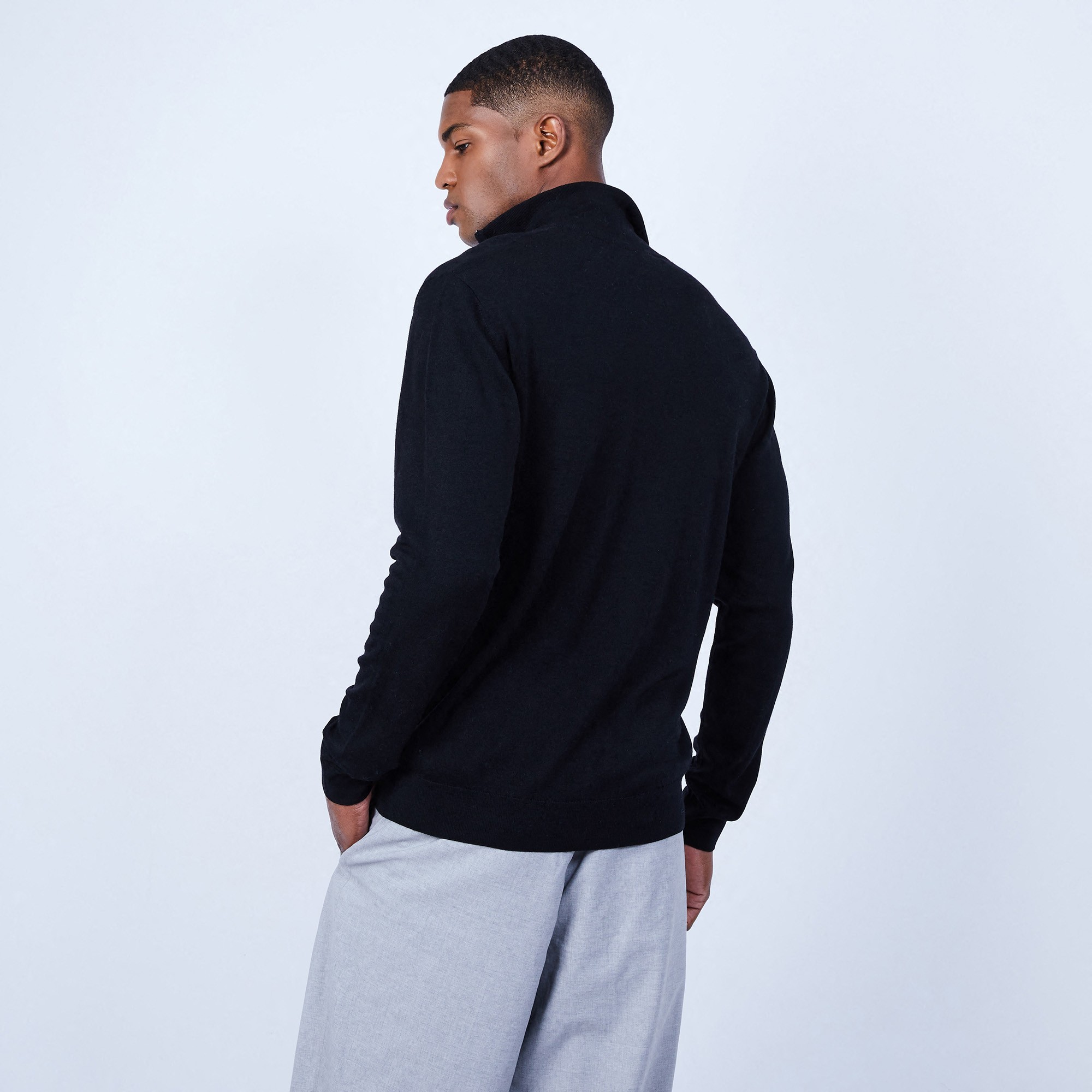 Gilet col montant zippé en laine mérinos - Liacre