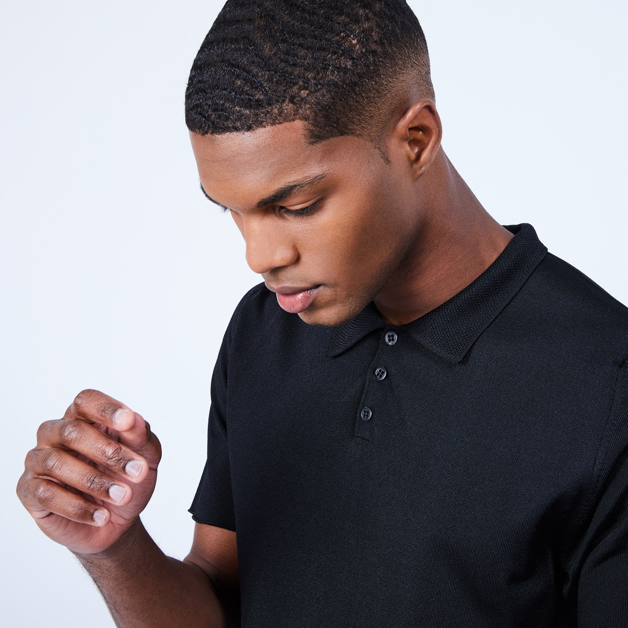 Polo Fil Lumière noir - Liam 6410 noir - 01 Noir