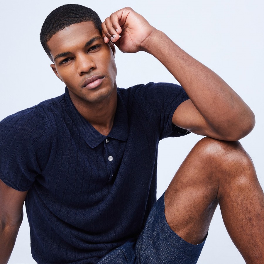 Camisa polo canelada 100% linho - Lido