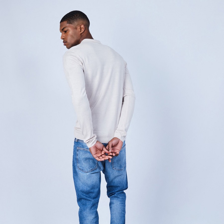 Suéter gola polo de lã merino - Eni