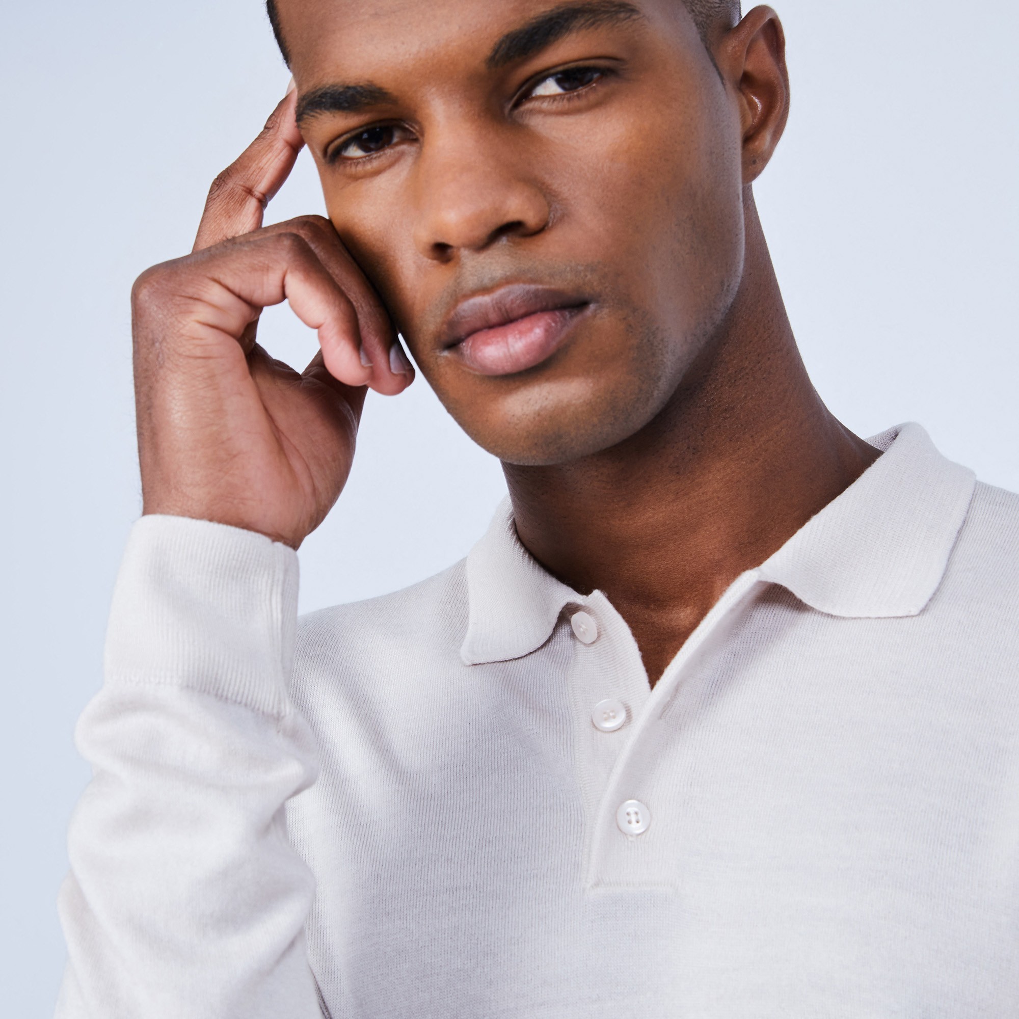 Pull col polo en laine mérinos - Lino