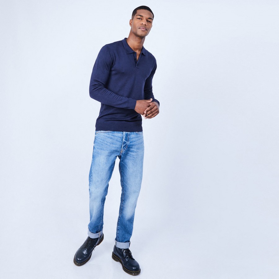 Suéter gola polo de lã merino - Eni