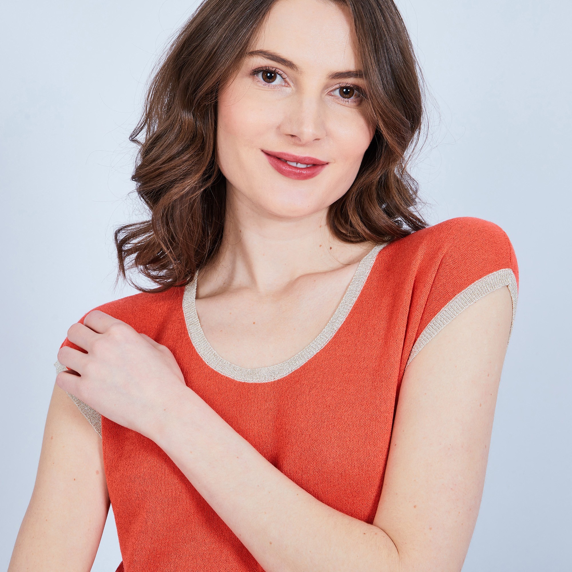 Longue robe cintrée - Meili 6530 Ardent -  orange