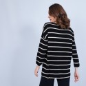 Pull rayé col rond - Mariah 6526 Noir - 01 Noir