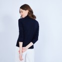 Pull col roulé en laine mérinos - Elisa 6040 marine - 05 bleu marine