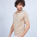 Polo manches courtes en Fil Lumière Vadim 4885 speculos - 13 Beige moyen