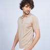 Polo manches courtes en Fil Lumière Vadim 4885 speculos - 13 Beige moyen