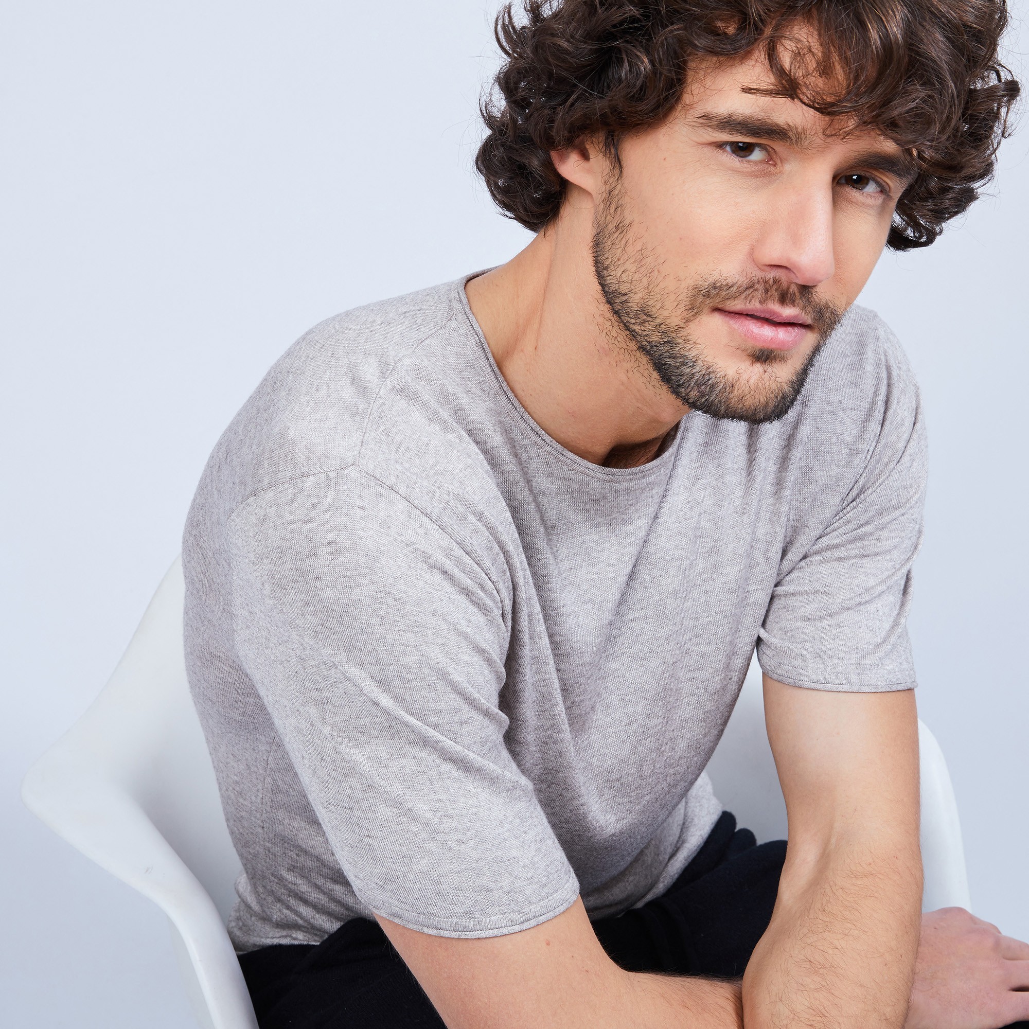 T-shirt en bambou cachemire - Haloa 6362 gazelle - 13 Beige moyen