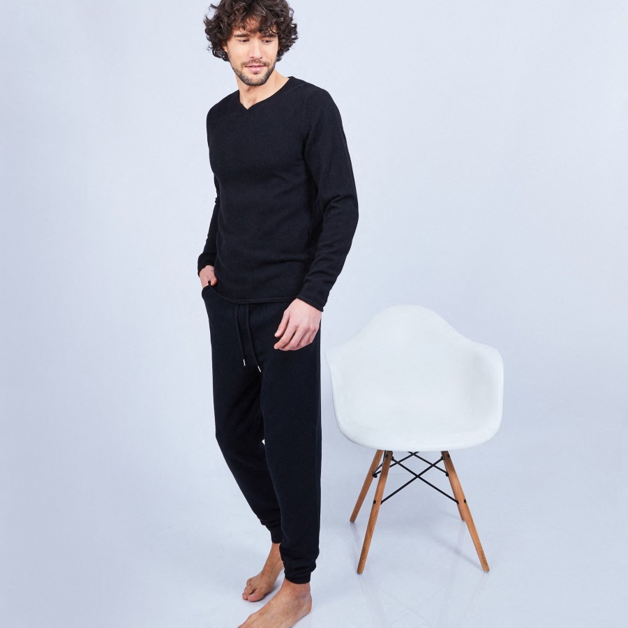 Cashmere jumper with grandad neckline - Olivier