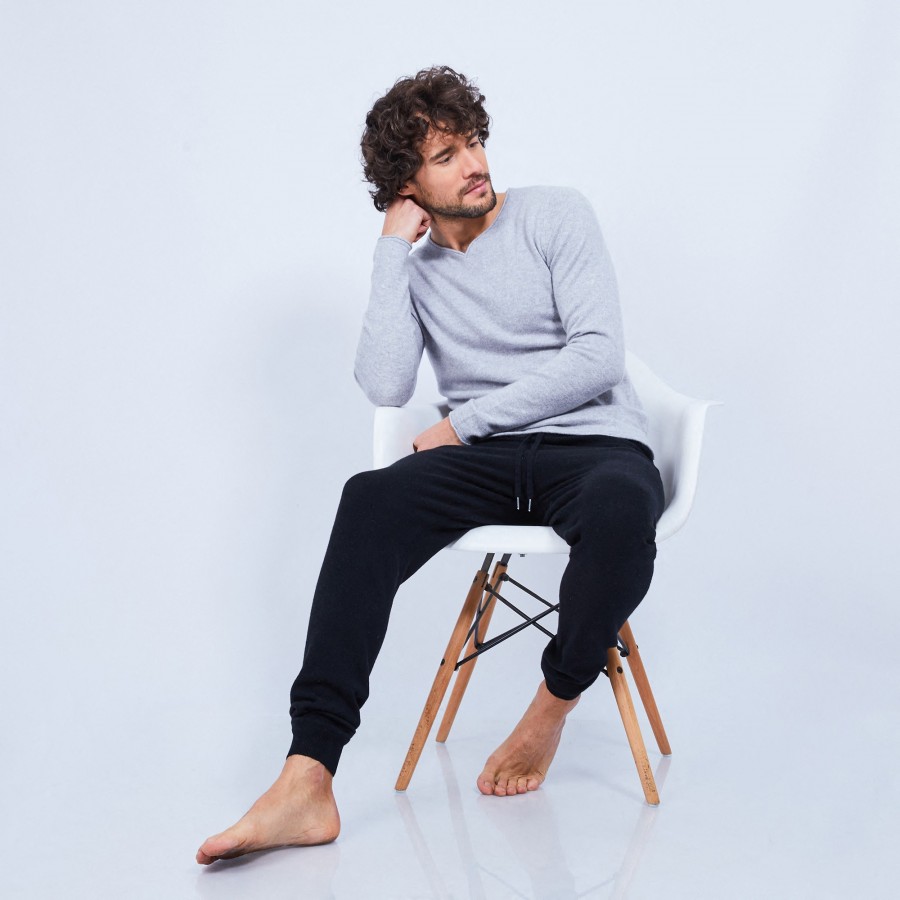 Suéter de cashmere com gola tunisiana - Olivier