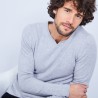 Pull col tunisien en cachemire - Henry 6350 glace - 11 Gris clair