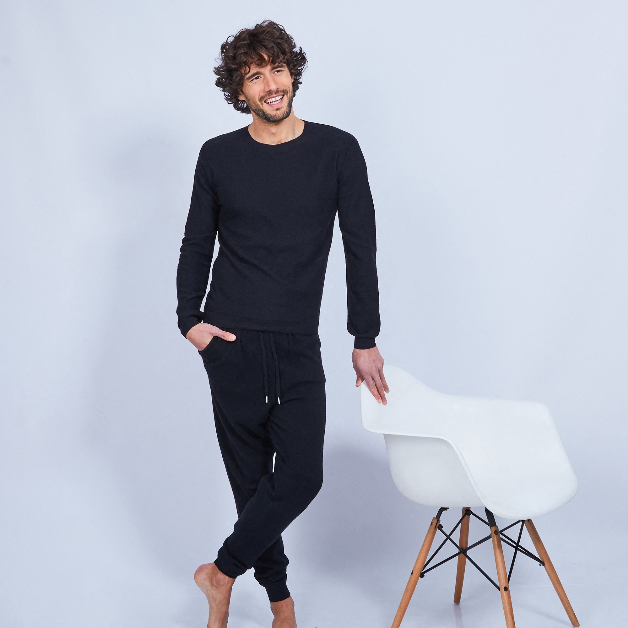 Cotton  and cashmere crew neck jumper - Hizoka