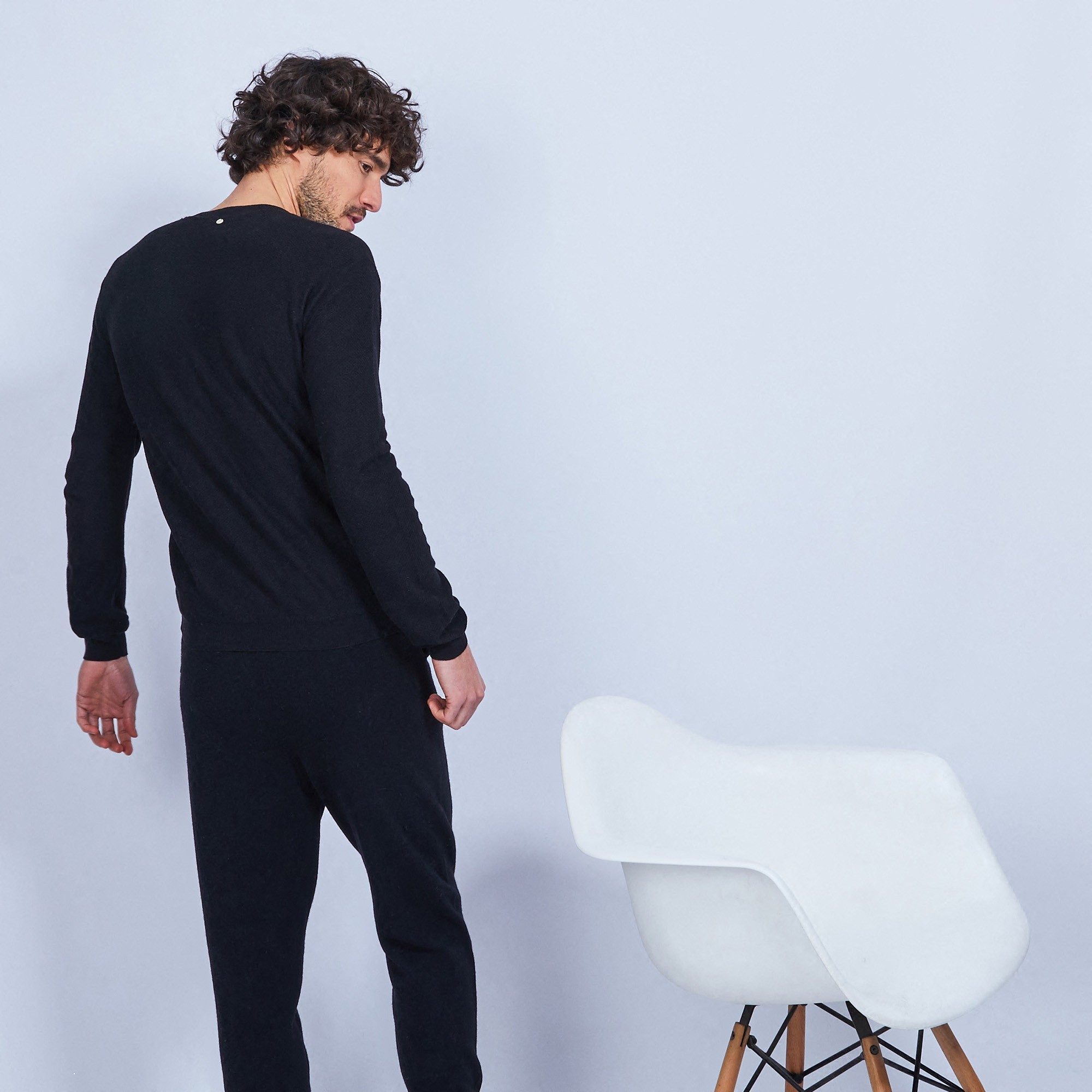 Cotton  and cashmere crew neck jumper - Hizoka