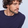 Pull ras du cou en coton cachemire - Hizoka 6440 marine - 05 Bleu marine