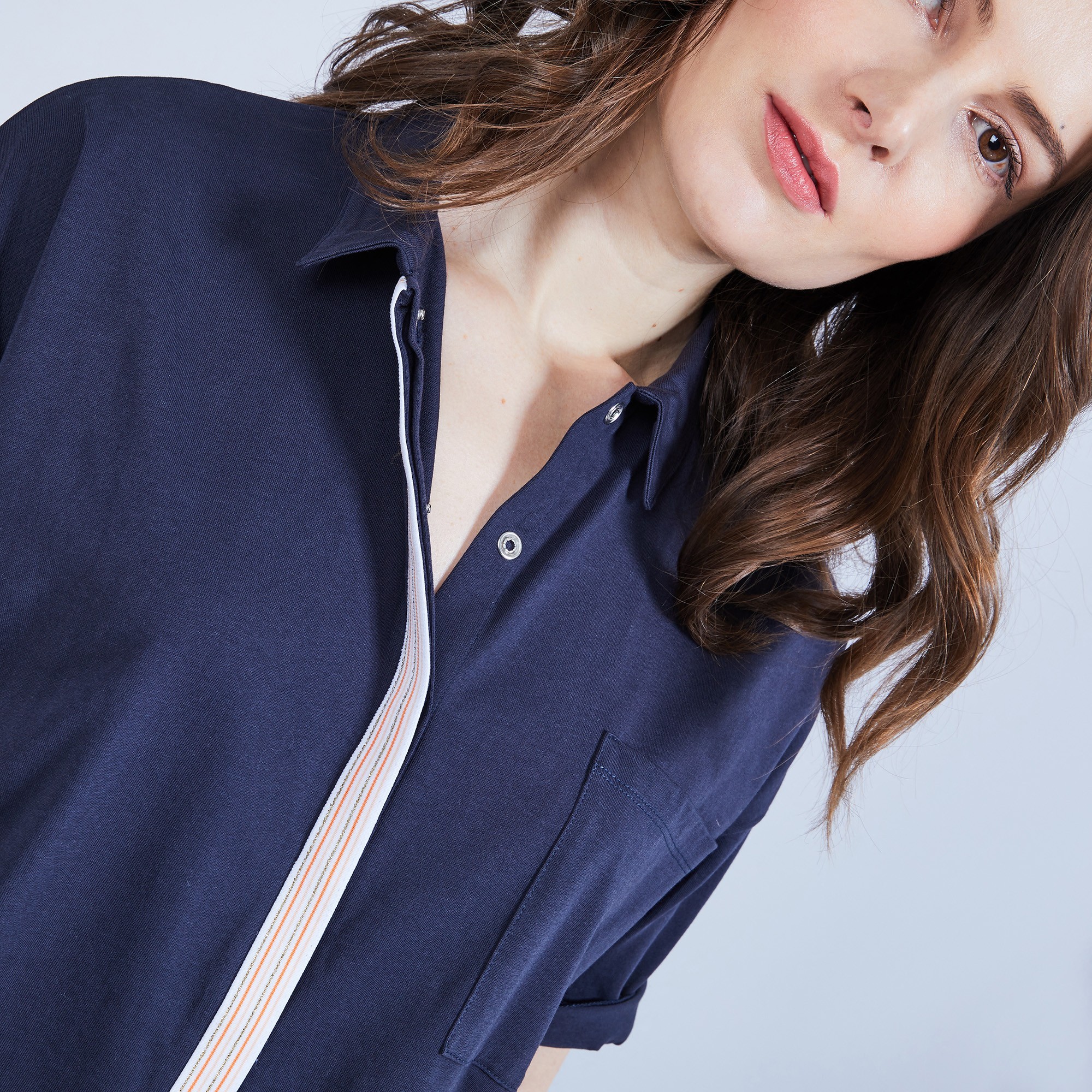 Chemise ample en coton - Myosotis 6440 marine - 05 bleu marine