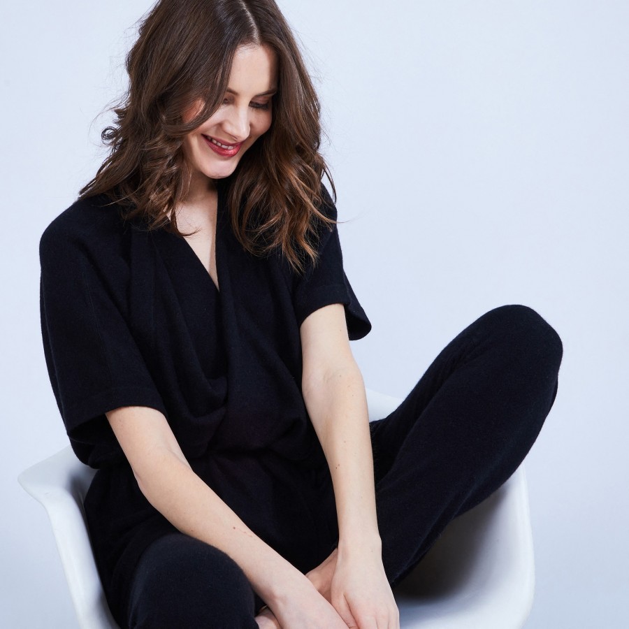 Colete quimono sem mangas 100% cashmere - Oumi